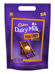 Продуктови Категории Шоколади Cadbury Dairy Milk 36 бонбона от млечен шоколад с цели лешници 400 гр